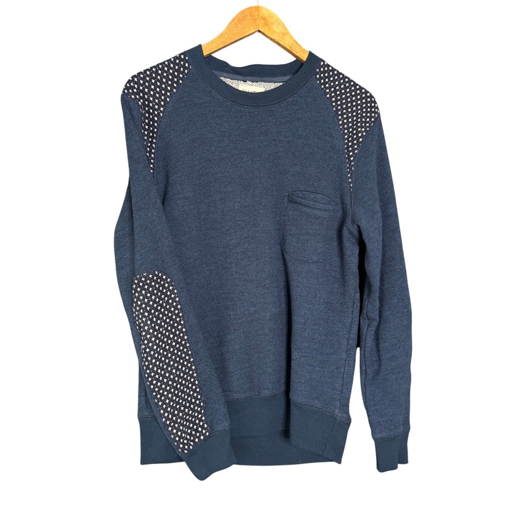 BWGH Brooklyn‎ We Go Hard Sweatshirt Men Med Blue Wool Patterned Casual Preppy